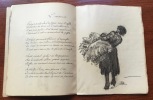 Mon village. Manuscrit. Cahier de poésies, fin XIXe, avec trois dessins.. Anonyme