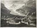 Gravure en aquatinte, Suisse : Glacier inférieur de Grindelwald. Anonyme