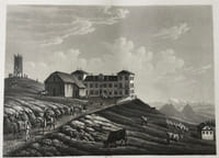 Gravure en aquatinte, Suisse : Auberge du RigiKulm