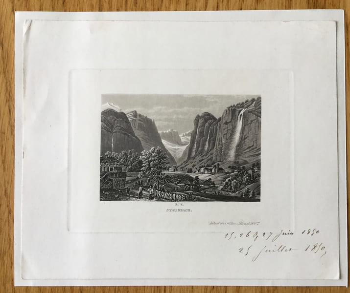 Gravure aquatinte, Suisse : Staubach. Anonyme