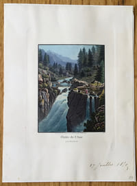 Gravure en couleurs, Suisse : Chûte de l'Aar à la Handeck