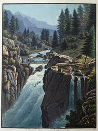Gravure en couleurs, Suisse : Chûte de l'Aar à la Handeck
