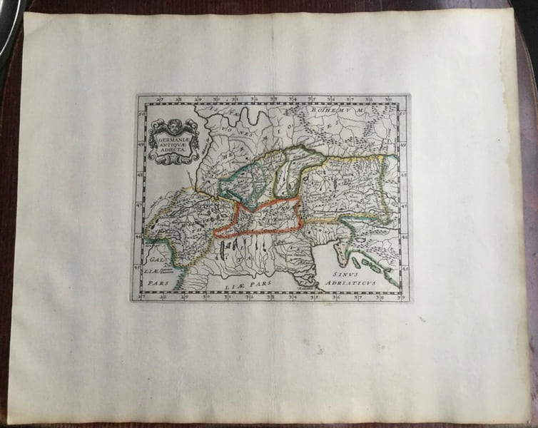 GERMANIA ANTIQUA ADIECTA. Theatrum geographique Europae veteris. Carte de l'Allemagne ancienne. . Briet (Philippe)
