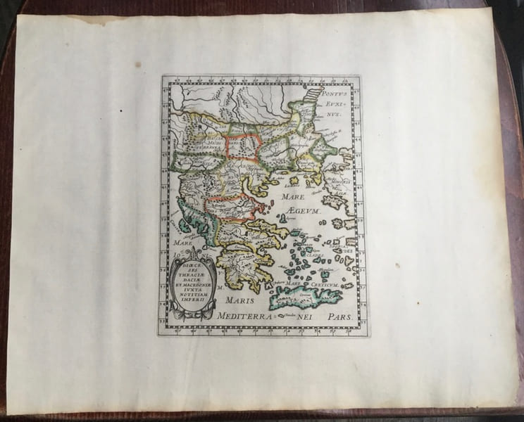 Carte de la Gr&egrave;ce, Cr&egrave;te, Thrace, Mac&eacute;doine antiques. Theatrum geographique Europae veteris.. Briet (Philippe)