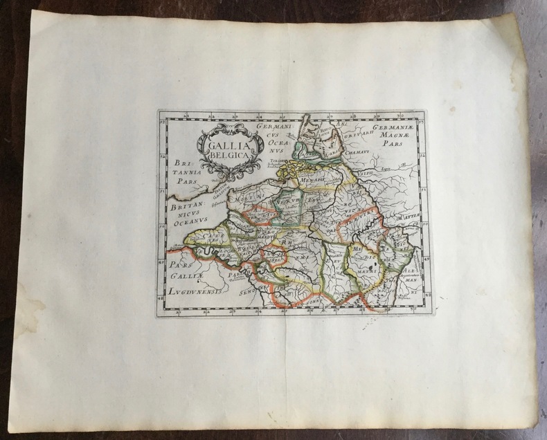 GALLIA BELGICA. Theatrum geographique Europae veteris. Carte de la Belgique ancienne.. Briet (Philippe)
