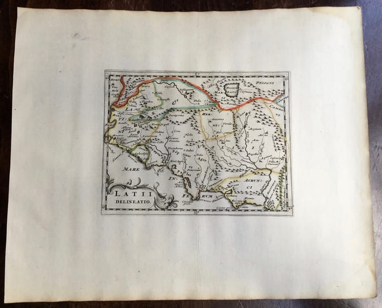 LATII DELINEATIO. Theatrum geographique Europae veteris. Carte du Latium.. Briet (Philippe)