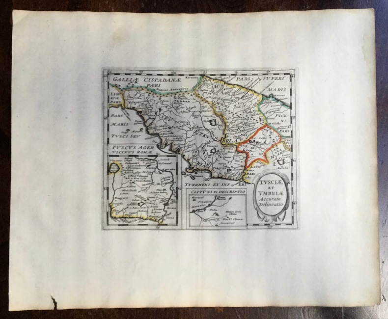 Tusciae et Umbriae Accurata Delineatio. Theatrum geographique Europae veteris. Carte de la Tuscie et de l'Ombrie. . Briet (Philippe)