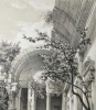 Gravure des Bains de Diane à Nîmes, Provence, XIXe. Chapuy et Jacottet