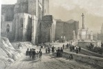 Gravure de la cathédrale et du calvaire, Avignon, Provence, XIXe. Chapuy et Bicheboy