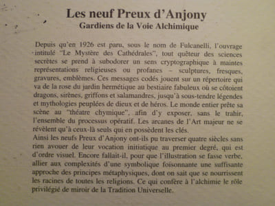 Les neuf preux d'Anjony. Gardiens de la voie alchimique.
