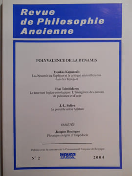 Revue de philosophie ancienne. TOME xxii - N°2 (2004).. COLLECTIF,