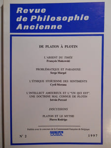 Revue de philosophie ancienne. TOME xv - N°2 (1997).