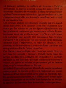 Paroles d'Islam. Individus, sociétés et discours dans l'islam européen contemporain. Islamic Words. Individuals, Societies and discourse in Contemporary European Islam.