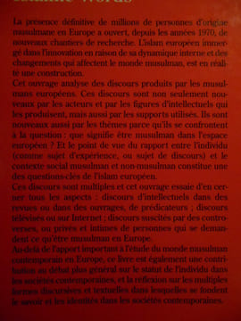Paroles d'Islam. Individus, sociétés et discours dans l'islam européen contemporain. Islamic Words. Individuals, Societies and discourse in ...