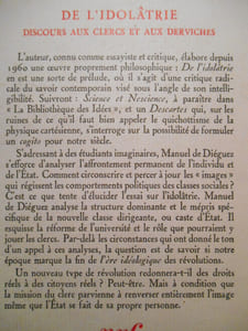 De l'idolâtrie. Discours aux clercs et aux derviches.