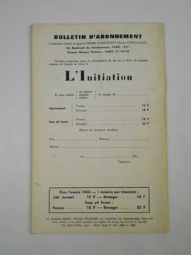 L'Initiation. Cahiers de Documentation Esotérique Traditionnelle. Revue fondée en 1888 par Papus. Nouvelle série. 42e année, n° 1 ...