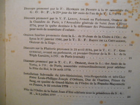 Discours et documents maç:. du xviiie siècle.. HENRION DE PENSEY, LEROY, BACON DE LA CHEVALERIE,