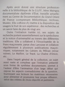 Les initiations et l'initiation maçonnique.. MAINGUY Irène,