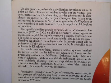 Le secret de la pyramide de Khephren.. SERS Jean-François,