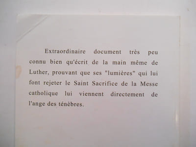 La conférence entre Luther et le diable au sujet de la Messe. Racontée par lui-même.