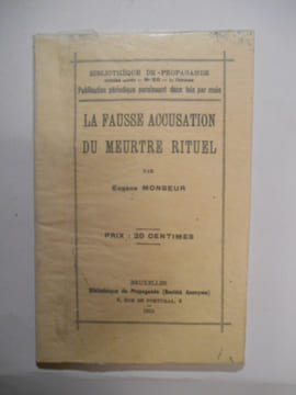 La fausse accusation du meurtre rituel.. MONSEUR Eugène,