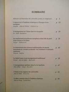 Revue : Les cahiers de l'Institut des Hautes Études Islamiques. Actes du colloque : "L'apport de la tradition islamique à l'Europe : connaissance et enseignement" tenu le mardi 29 avril 1997 à Grenoble.