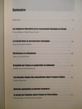 Revue : Les cahiers de l'Institut des Hautes Études Islamiques. L'éducation spirituelle : vers l'organisation de l'islam en Europe. "Le Croyant".. ...