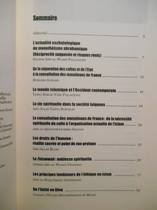 Revue : Les cahiers de l'Institut des Hautes Études Islamiques. L'engagement spirituel : contemplation et action.