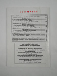 L'Initiation. Cahiers de Documentation Esotérique Traditionnelle. Revue du Martinisme et des divers courants initiatiques. Revue fondée en 1888 par Papus (Dr Gérard Encausse). Réveillée en 1953 par le Dr Philippe Encausse. Nouvelle série (depuis 1953). n° 3 de 2003 (juillet-août-septembre 2003).