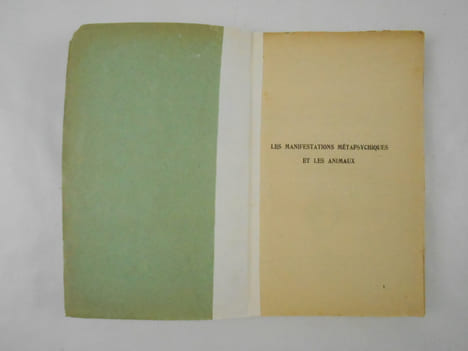 Les Manifestations métapsychiques et les Animaux.. BOZZANO Ernest,