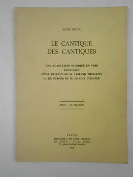 Le Cantique des Cantiques. Une adaptation scénique en vers.. GENIN Louis,