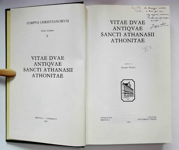 Vitae dua antiquae Sancti Athanasii Athonitae (Corpus Christianorum. Séries Graeca 9 - CCSG 9).