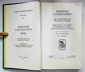 Refutationes Prochori Cydonii et disputatio cum Paulo Patriarcha Latino epistulis septem tradita. (Corpus Christianorum. Séries Graeca 16 - CCSG 16).
