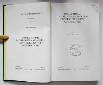 In Gregorii Nazianzeni orationem XXXVIII commentarii (Corpus Christianorum. Series Graeca 46 - CCSG 46 (CN 13)).