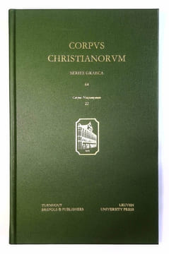 Opera: versio Graeca I: Orationes X et XII (Corpus Christianorum Series Graeca 64 - CCSG 64 (CN 22)).. GREGORII NAZIANZENI (Gregorius Nazianzenus), ...