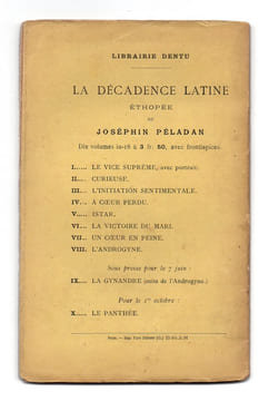 La décadence esthétique (Hiérophanie) XX. Le salon de Joséphin Peladan (dixième Année). Avec instauration de la Rose-Croix Esthétique.. PELADAN ...