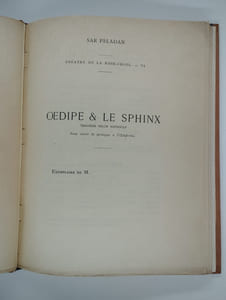 Théâtre de la Rose-Croix. - VI. dipe et le Sphinx. Tragédie selon Sophocle. Pour servir de prologue à l'Oedipe-Roi.