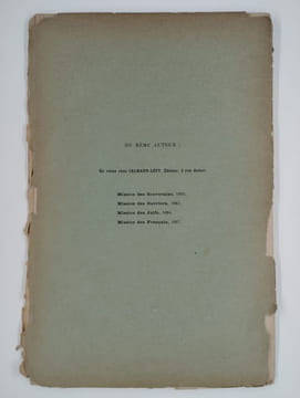 Le centenaire de 1789. Sa conclusion. Extrait de la nouvelle revue 15 mai 1889.. SAINT-YVES D'ALVEYDRE (Alexandre),