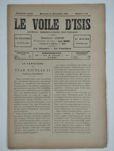 Le voile d'Isis n°178. Cinquième année. Mercredi 14 novembre 1894.