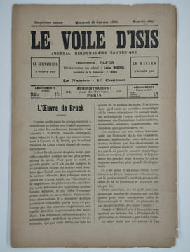 Le voile d'Isis n°186. Cinquième année. 16 janvier 1895.. PAPUS (Gérard Encausse) (ss. La dir. de),