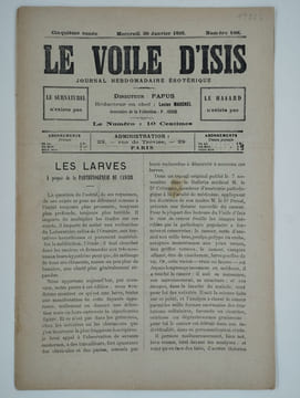 Le voile d'Isis n°188. Cinquième année. Mercredi 30 janvier 1895.. PAPUS (Gérard Encausse) (ss. La dir. de),