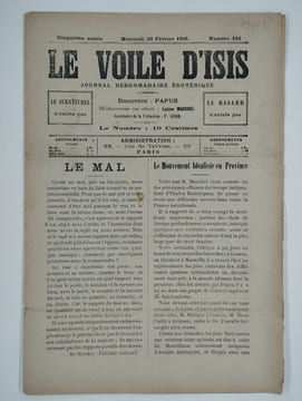 Le voile d'Isis n°191. Cinquième année. Mercredi 20 février 1895.. PAPUS (Gérard Encausse) (ss. La dir. de),