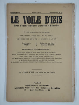Le voile d'Isis nouvelle série n°16. Onzième année. Février 1907.. PAPUS (Gérard Encausse) (ss. La dir. de),