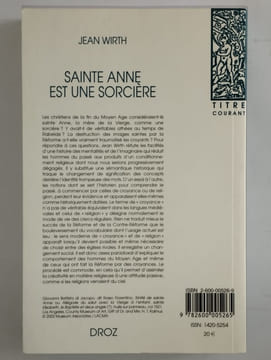 Sainte Anne est une sorcière et autres essais.. WIRTH Jean,