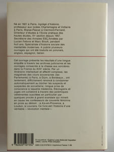 Magistrats et sorciers en france au XVIIe siècle. Une analyse de psychologie historique.