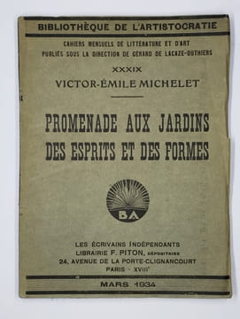Promenade aux jardins des esprits et des formes.. MICHELET Victor-Emile,