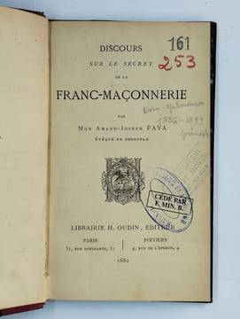 Le Secret de la Franc-Maçonnerie.. FAVA Armand-Joseph Mgr (Evêque de Grenoble),