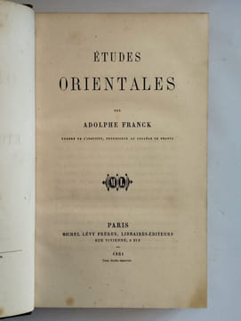 Etudes orientales.. FRANCK Adolphe,