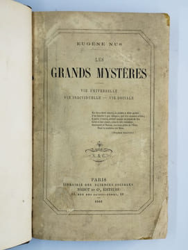 Les grands mystères. Vie universelle - vie individuelle - vie sociale.. NUS Eugène,