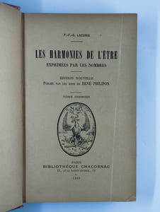 Les harmonies de l'être, exprimées par les nombres. 2 Vol.